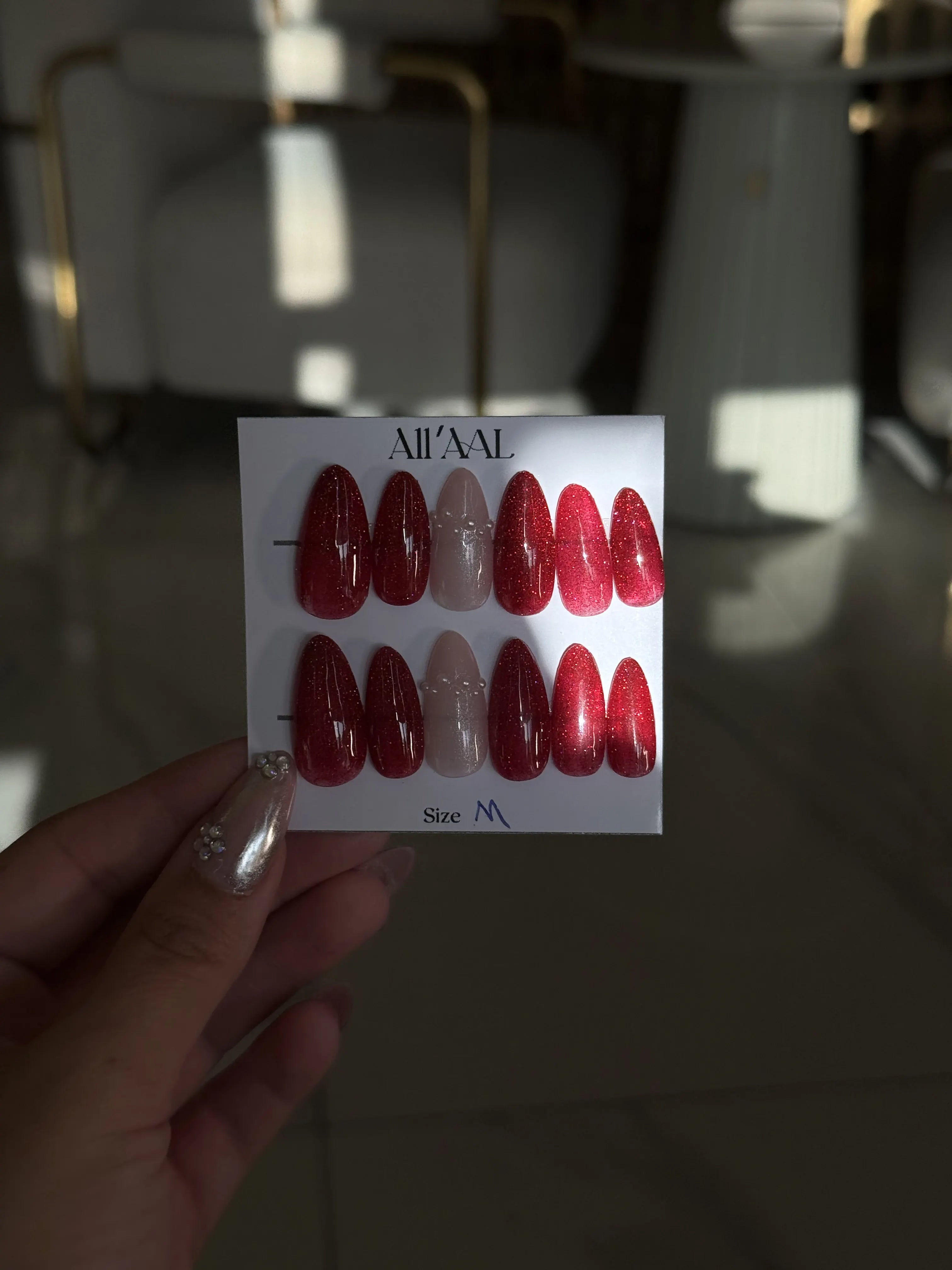 All'AAl Beauty – Luxury Handmade Soft Gel Press-On Nails | Rad 208 | Medium Almond