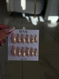 All'AAl Beauty – Luxury Handmade Soft Gel Press-On Nails | Coffee Pink Chrome & Stone | Medium Almond