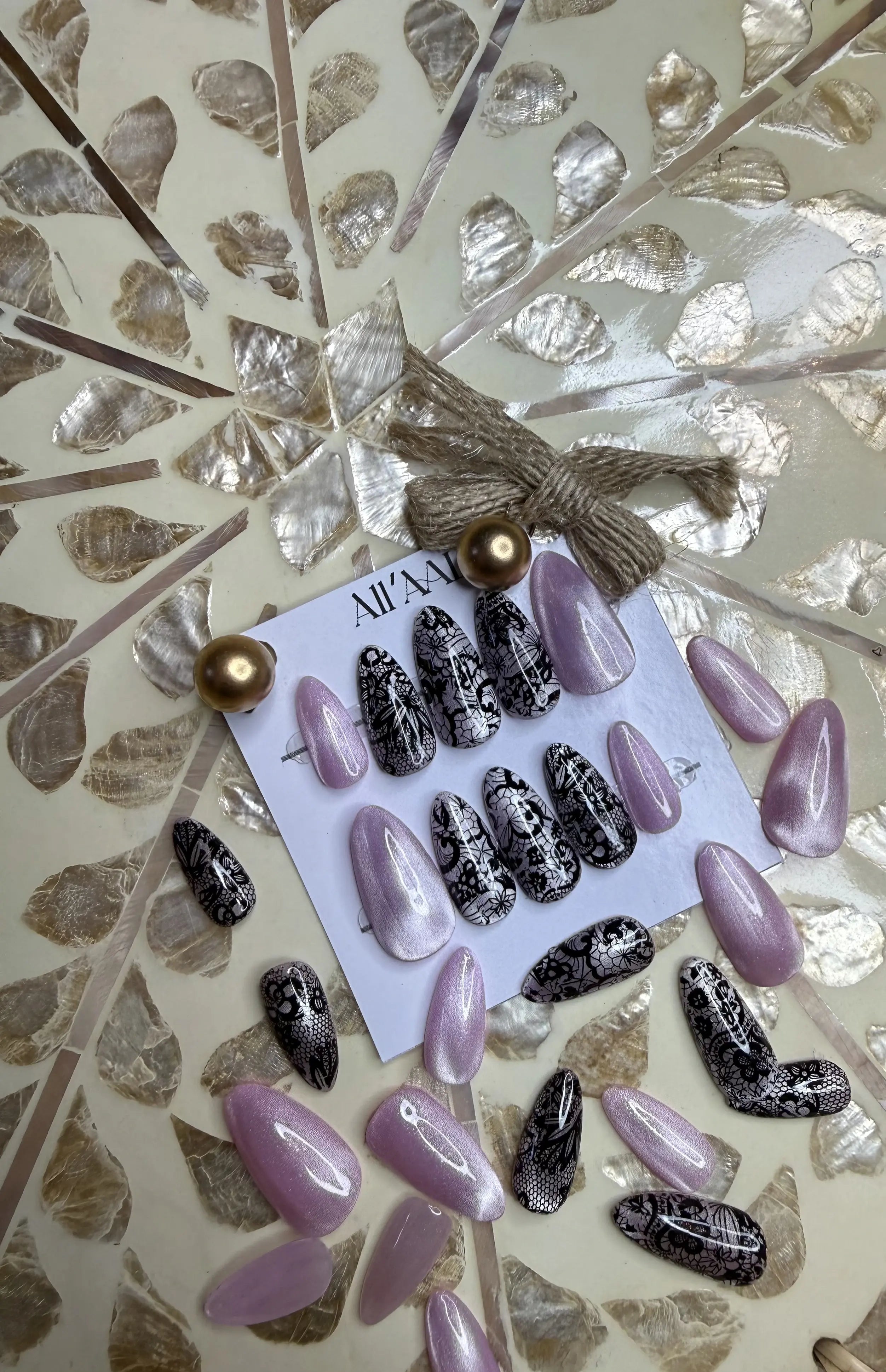 All'AAl Beauty – Luxury Handmade Soft Gel Press-On Nails | Camouflage Flirt | Medium Almond