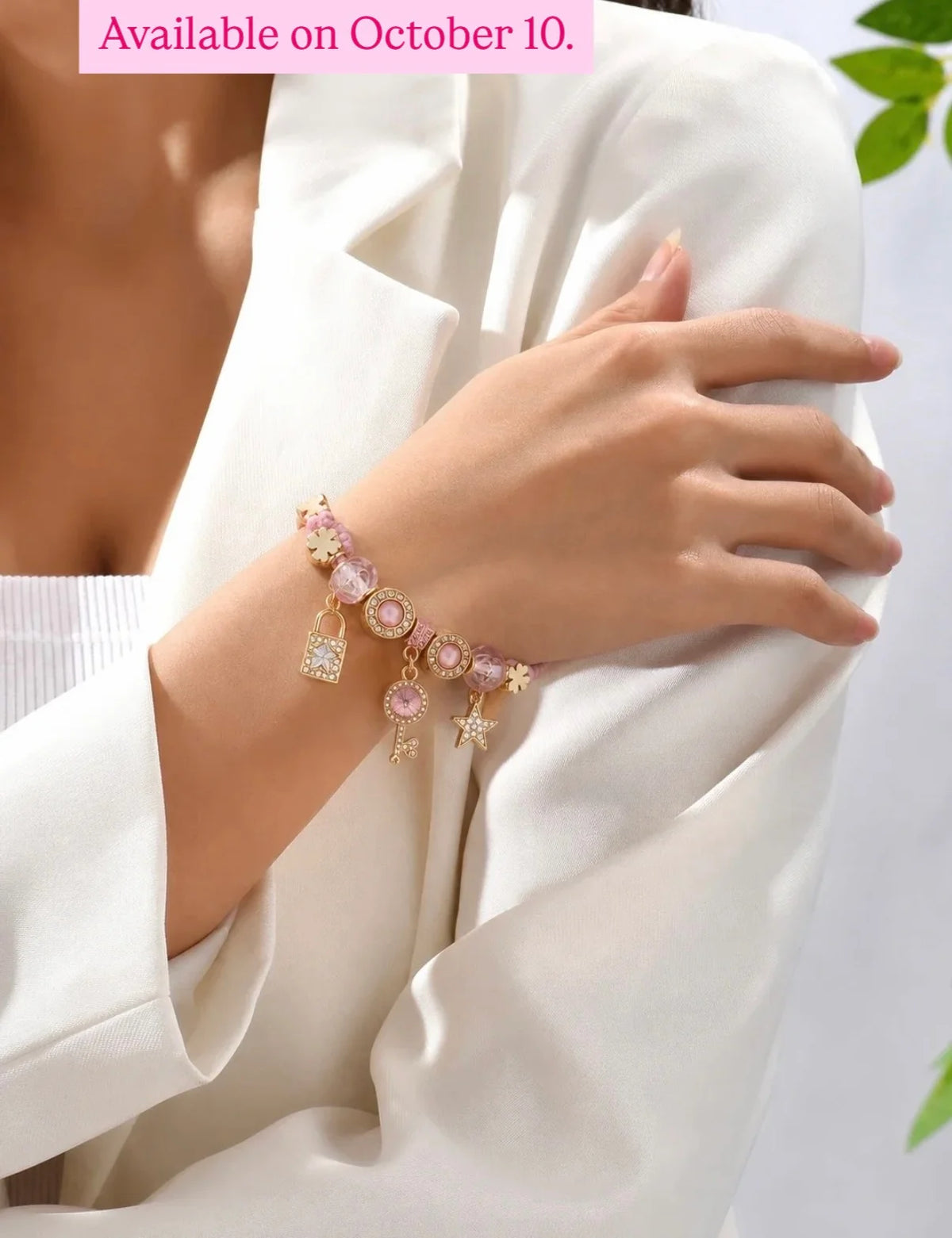 High Quality Leather Crystal Flower Charm Bracelet | Large Hole Beads Heart Pendant
