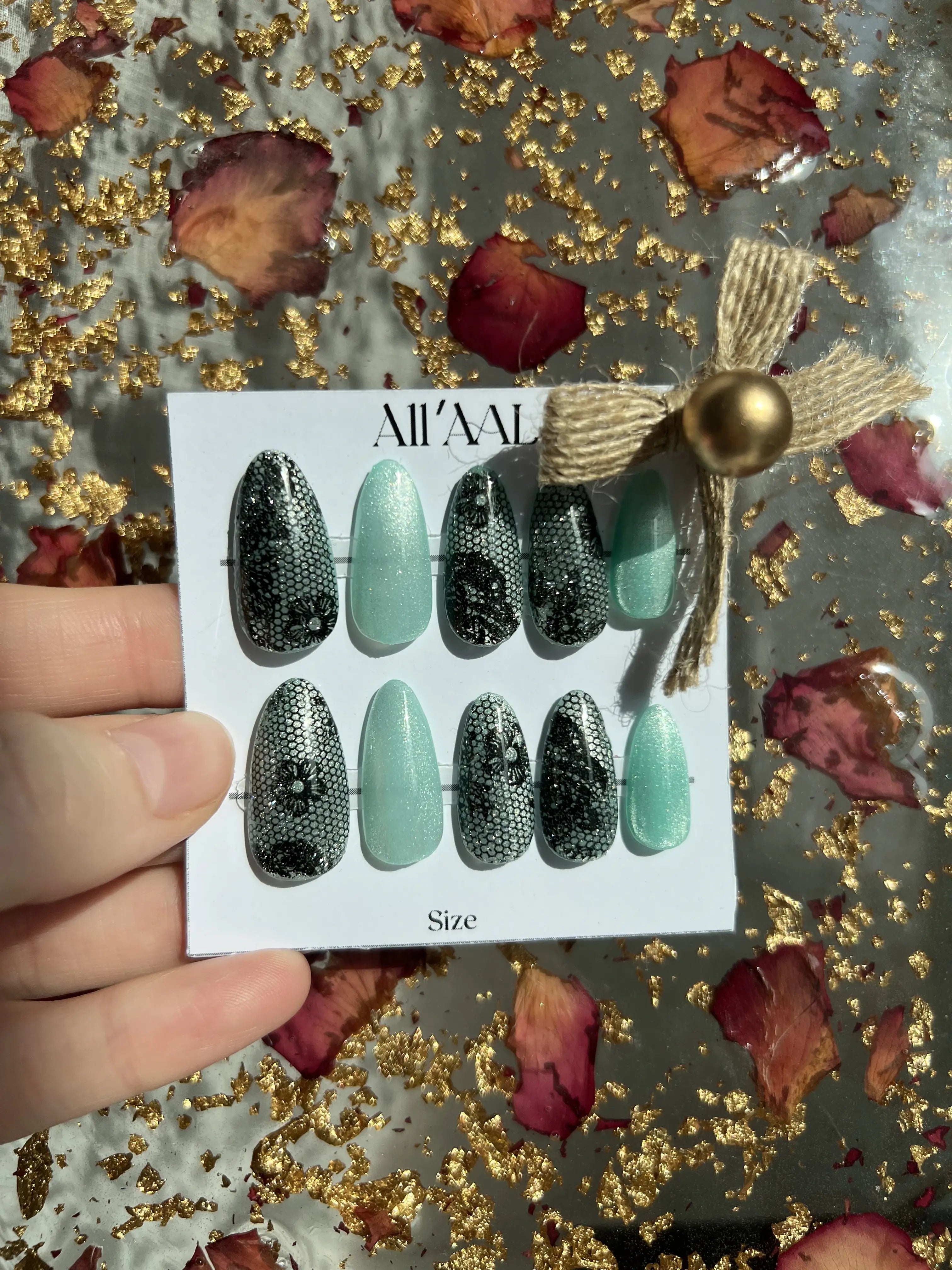 All'AAl Beauty – Luxury Handmade Soft Gel Press-On Nails | Temptation 2 | Medium Almond