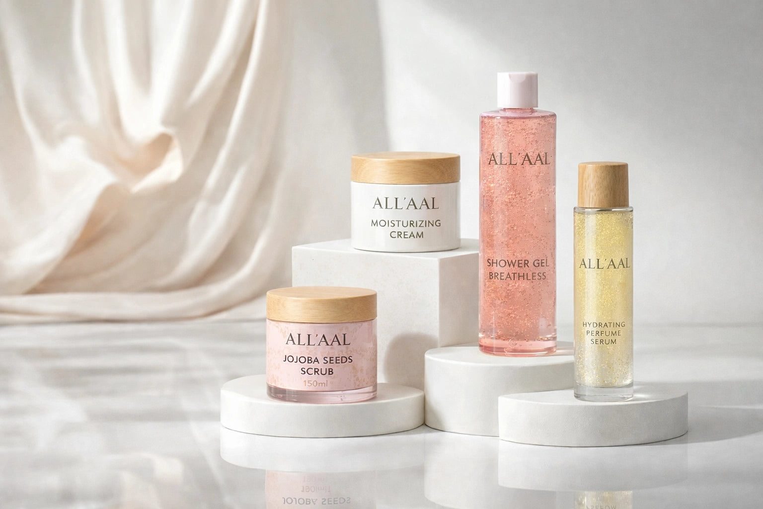 Set of All AA skincare products on a white background