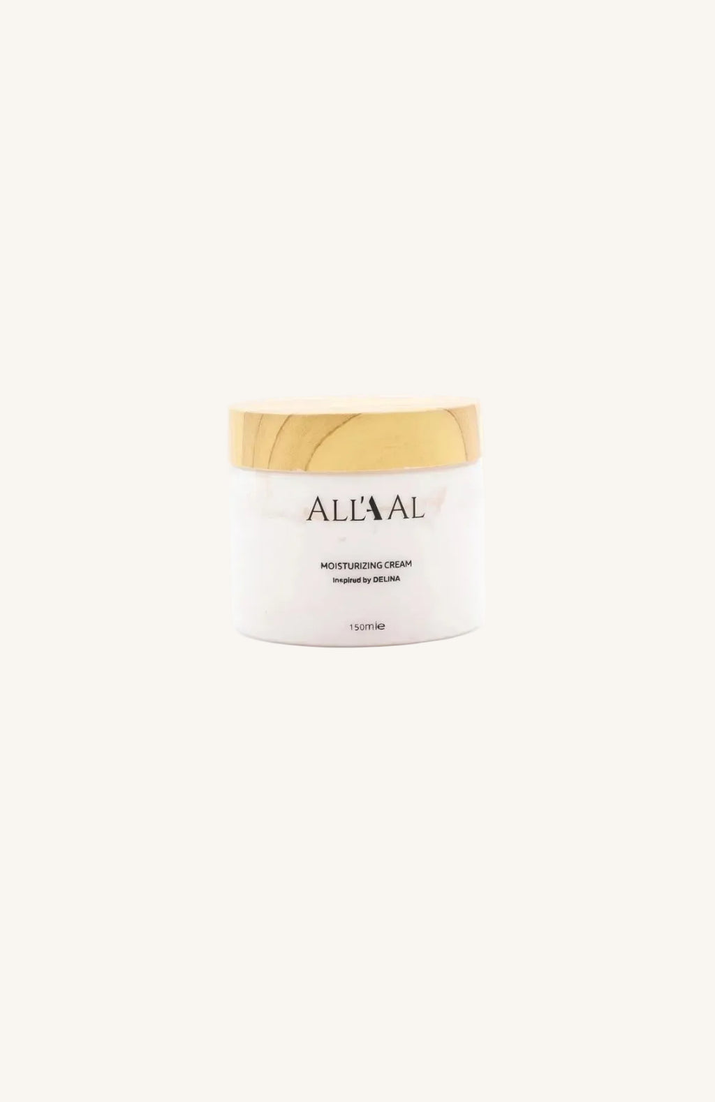 Jar of Aleval moisturizing cream with a gold lid on a white background