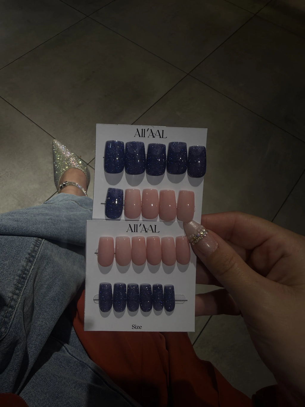 All'AAl Beauty – Luxury Handmade Soft Gel Press-On Nails | Shook Effect | Medium Almond