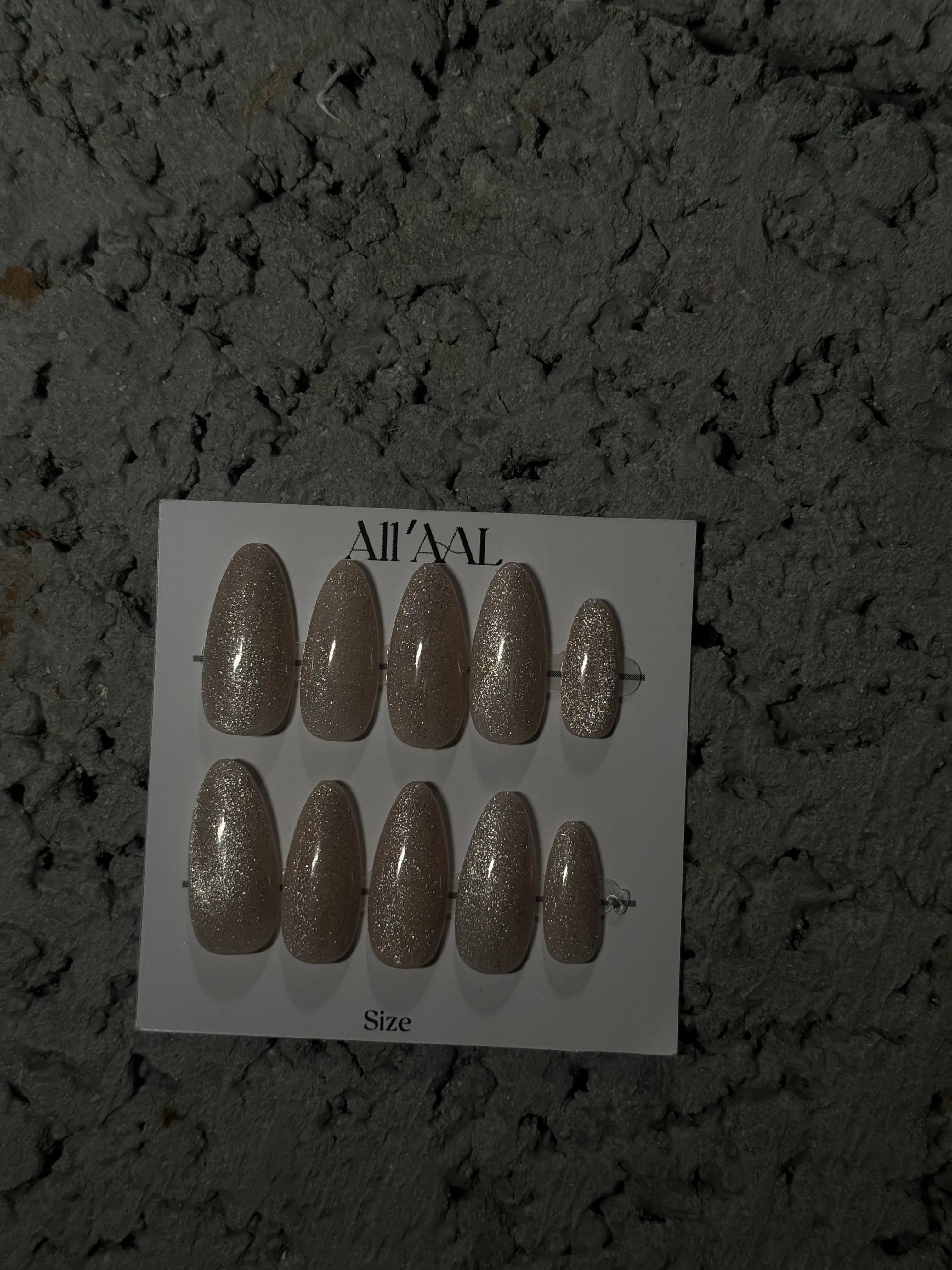 All'AAl Beauty – Luxury Handmade Soft Gel Press-On Nails | Nude Beige Cat Eye | Medium Almond