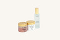 Three skincare products from the brand 'Alva' on a white background