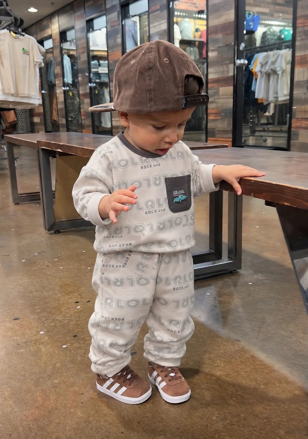 Little Rockstar Kids Pajama Set | Grey Letter Print