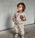 Little Doodle Kids Pajama Set | Beige & Brown Print