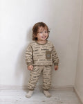 Little Rockin Kids Pajama Set | Beige Letter Print