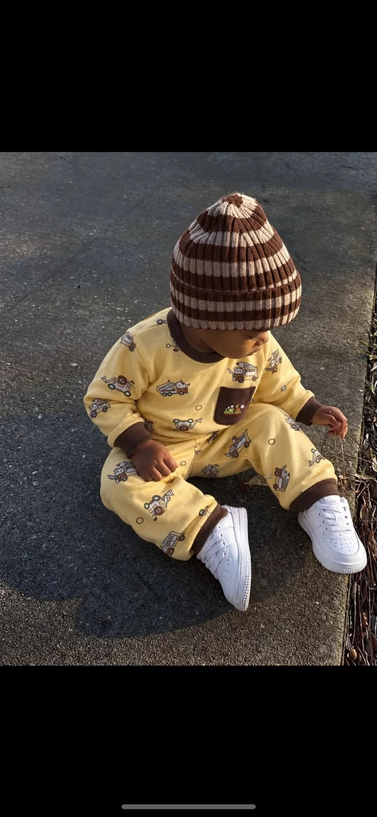 Little Builder Kids Pajama Set | Construction Vehicle Print