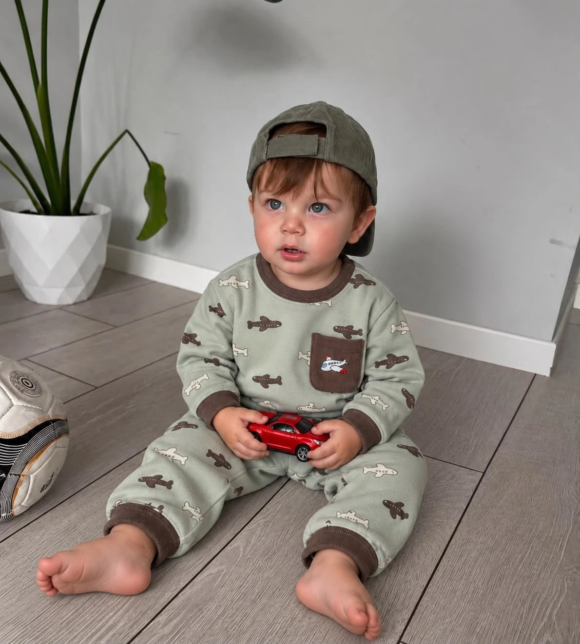 Little Pilot Kids Pajama Set | Airplane Print