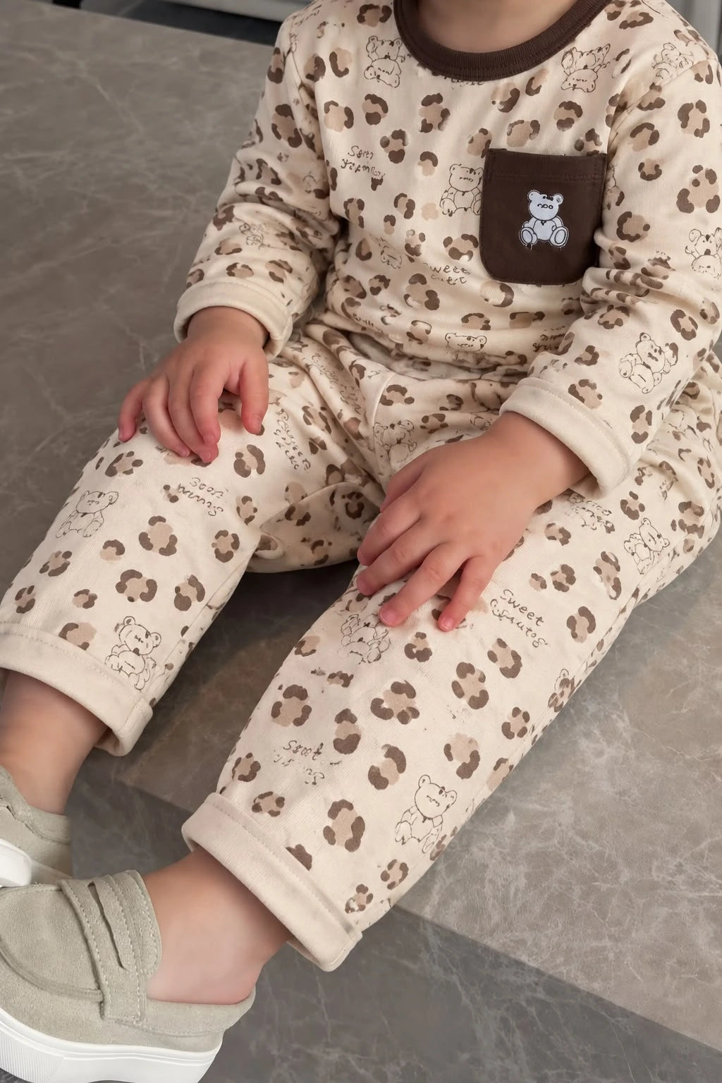 Little Teddy Kids Pajama Set | Bear & Leopard Print